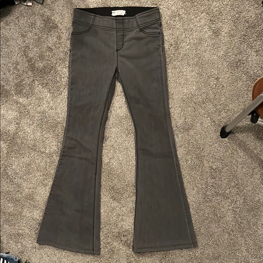 Free People Gray Flared Jeans